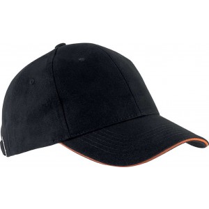 Kup Orlando 6 paneles sapka, Black/Orange