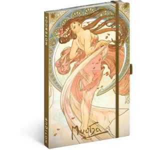 Notesz Alphonse Mucha ? Dance lined, 13 x 21 cm (naptr)